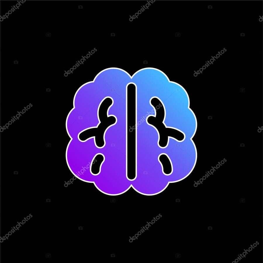 Brain blue gradient vector icon