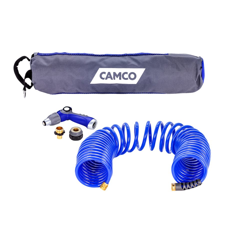 CAMCO 41982 40FT COILED HOSE & SPRAY NOZZLE KIT