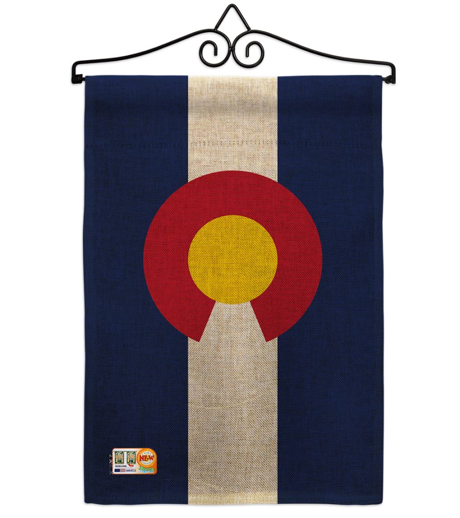 Colorado Burlap - Impressions Decorative Metal Wall Hanger Garden Flag Set GS140