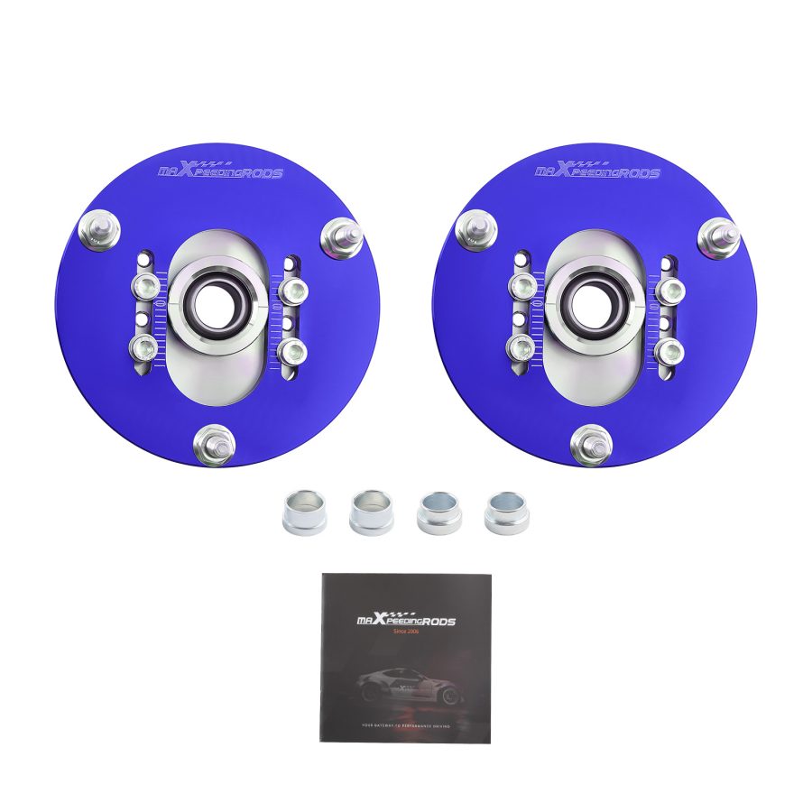Compatible for BMW E46 320i 323i 328Ci 330xi M3 Coilover Pillowball Front Camber Plate Blue