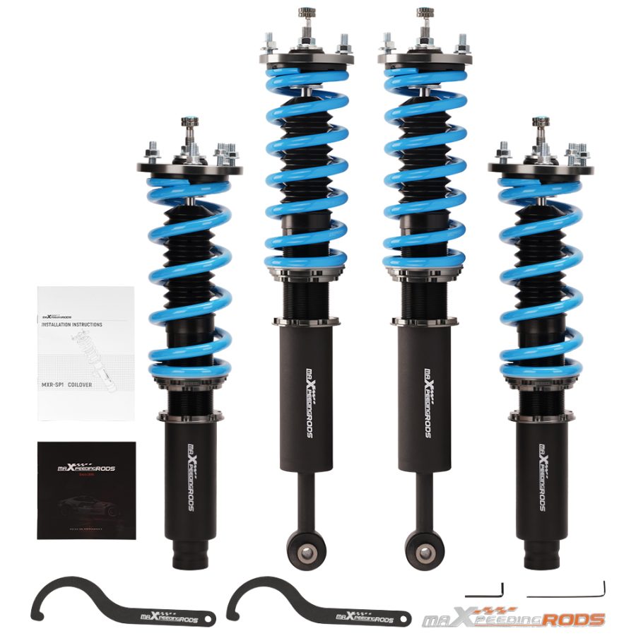 Compatible for Honda Accord 98-02 COT6 24 Way Damper Adjustable Coilover Kit Maxpeedingrods lowering kit