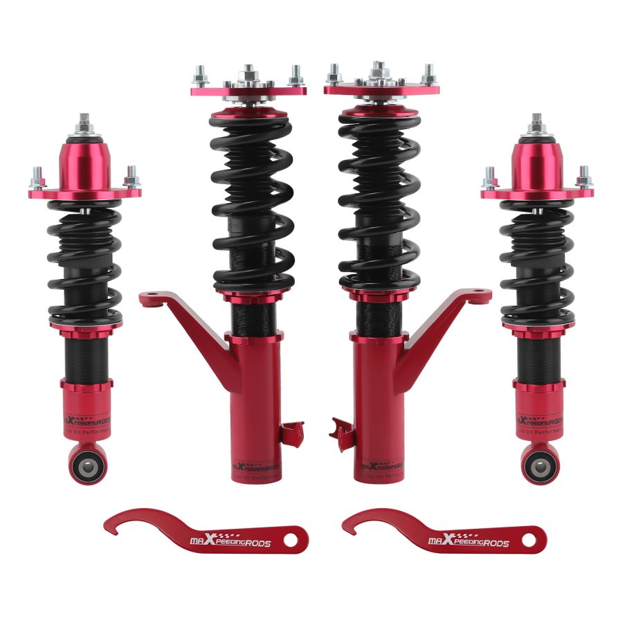 Compatible for Honda Civic 2001 2002 2003 2004 2005 Adjustbale Height Shock Strut Red Coilovers lowering kit