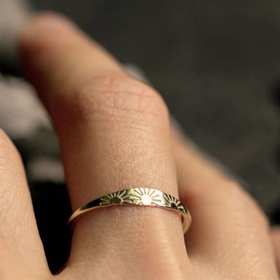 Copper Gold Sun Ring