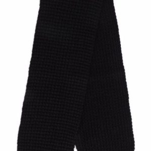 DOLCE & GABBANA KIDS Chunky knit wool scarf Black