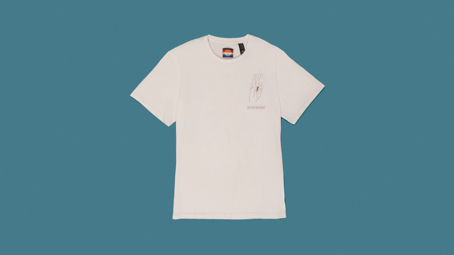 Dockers Pride Tee T-Shirt, Men's, White XXS