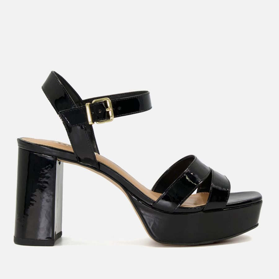 Dune London Molten Leather Mid-Platform Sandals - UK 4