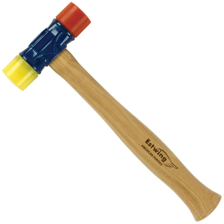 ESTWING DFH-12 12.5 INCH Rubber Mallet Hammer (Red & Yellow)