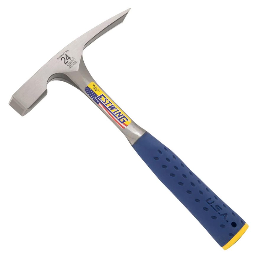 ESTWING E3-24BLC 24 oz. Bricklayer / Masons Smooth Face Hammer - Blue Shock Reduction Grip