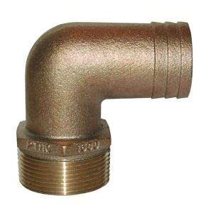 GROCO PTHC-2000 2 INCH NPT X 2 INCH ID BRONZE 90 DEGREE PIPE TO HOSE FITTING STANDARD FLOW ELBOW