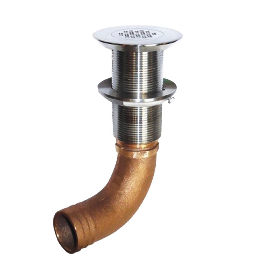 GROCO SCUS-1590 DECK SCUPPER 90 DEGREE 1-1/2 INCH HOSE CONNECTION