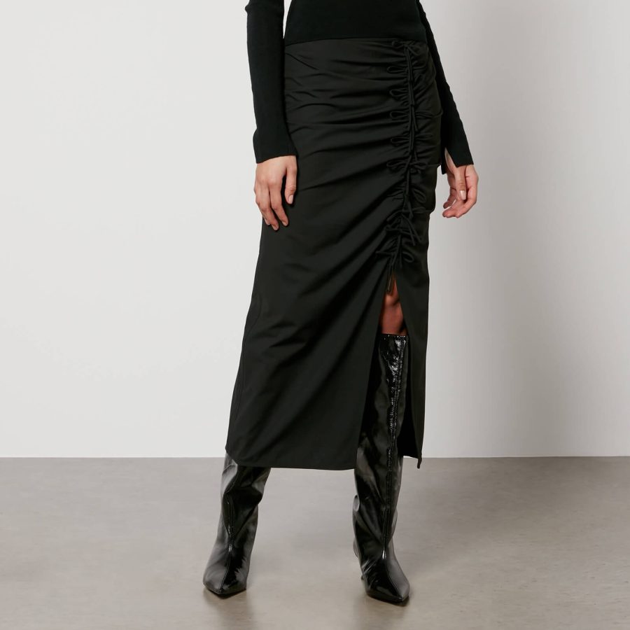 Ganni Ruched Crepe Midi Skirt - EU 36/UK 8