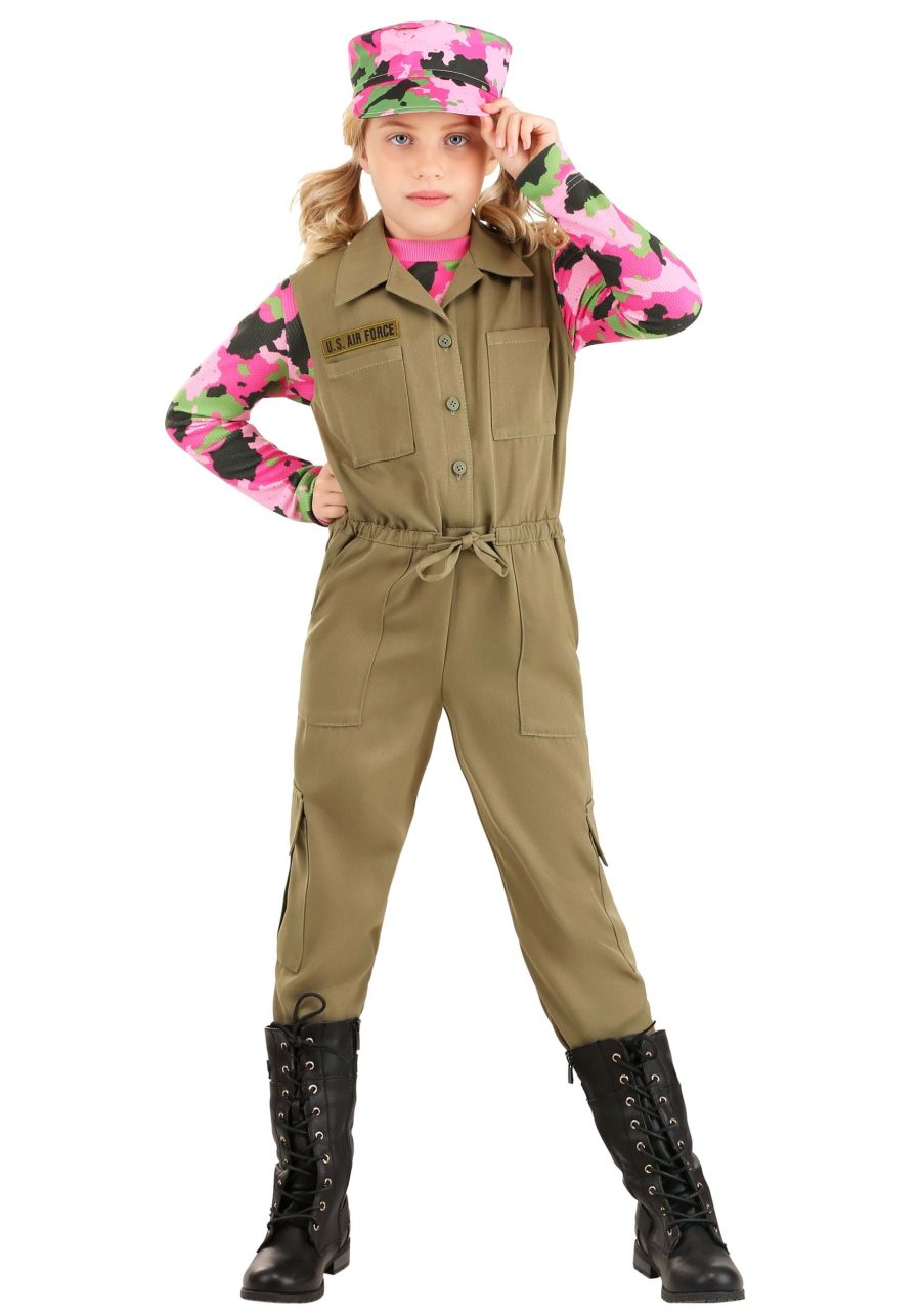 Girl's Pink Camo Army Costume