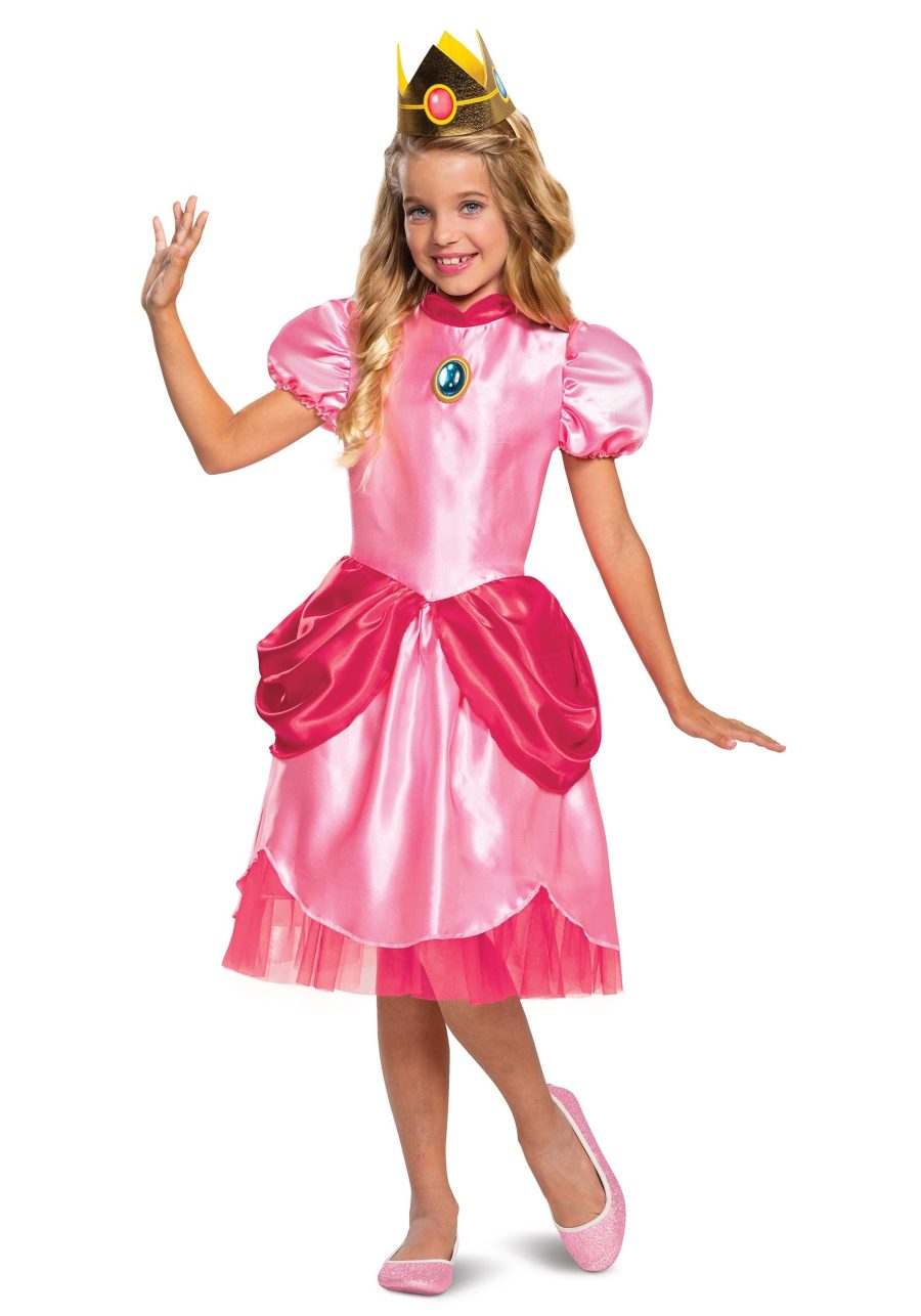 Girl's Super Mario Classic Princess Peach Costume