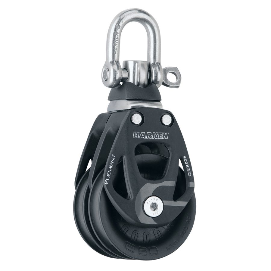 HARKEN 6269 60MM DOUBLE ALUMINUM ELEMENT BLOCK W/SWIVEL