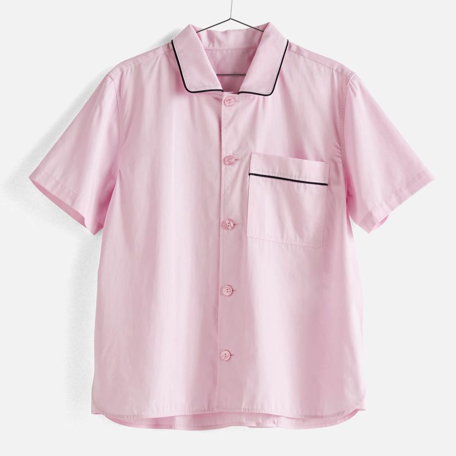 HAY Outline Pyjama Short Sleeve Shirt - Soft Pink - Small/Medium