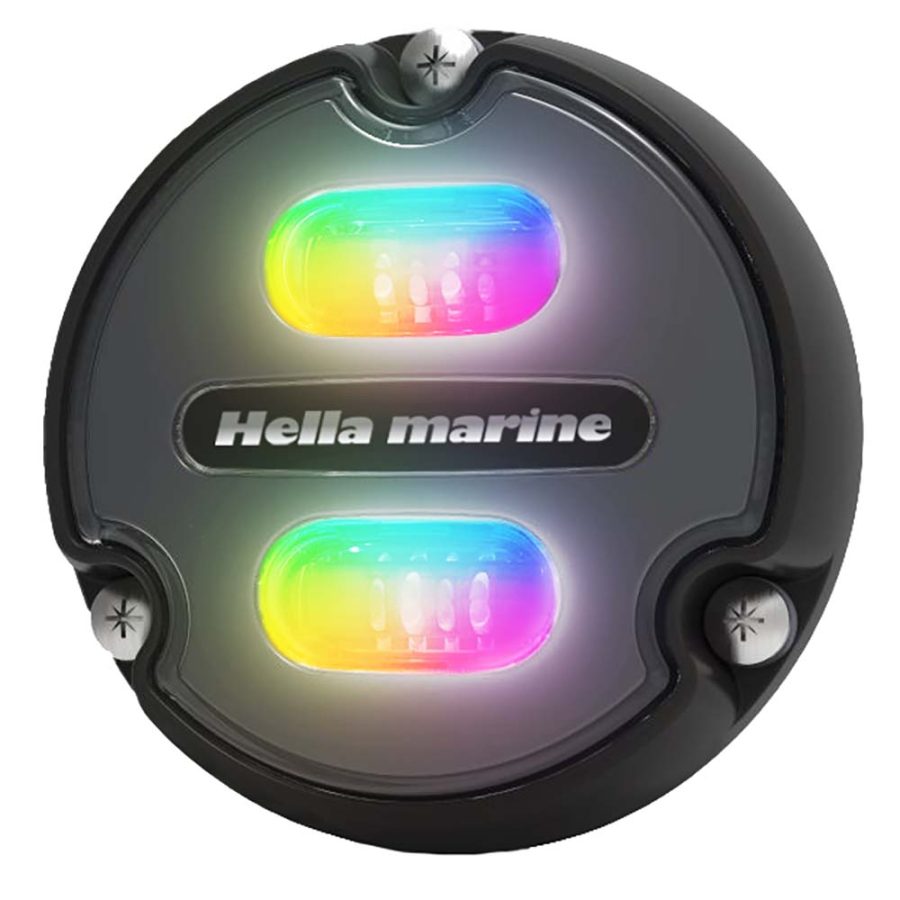 HELLA MARINE 016146-001 APELO A1 RGB UNDERWATER LIGHT - 1800 LUMENS - BLACK HOUSING - CHARCOAL LENS