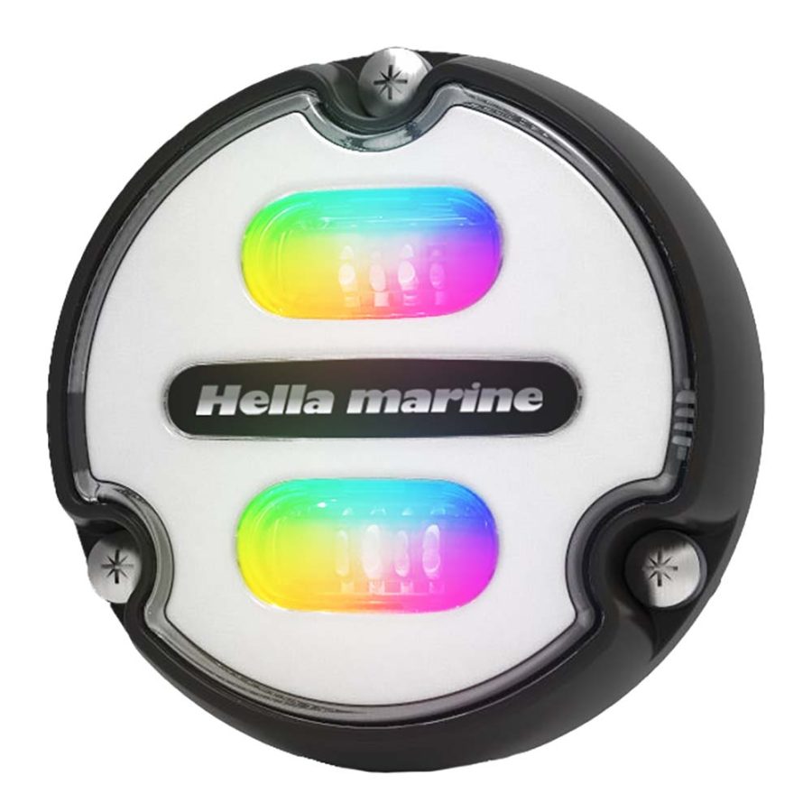 HELLA MARINE 016146-011 APELO A1 RGB UNDERWATER LIGHT - 1800 LUMENS - BLACK HOUSING - WHITE LENS