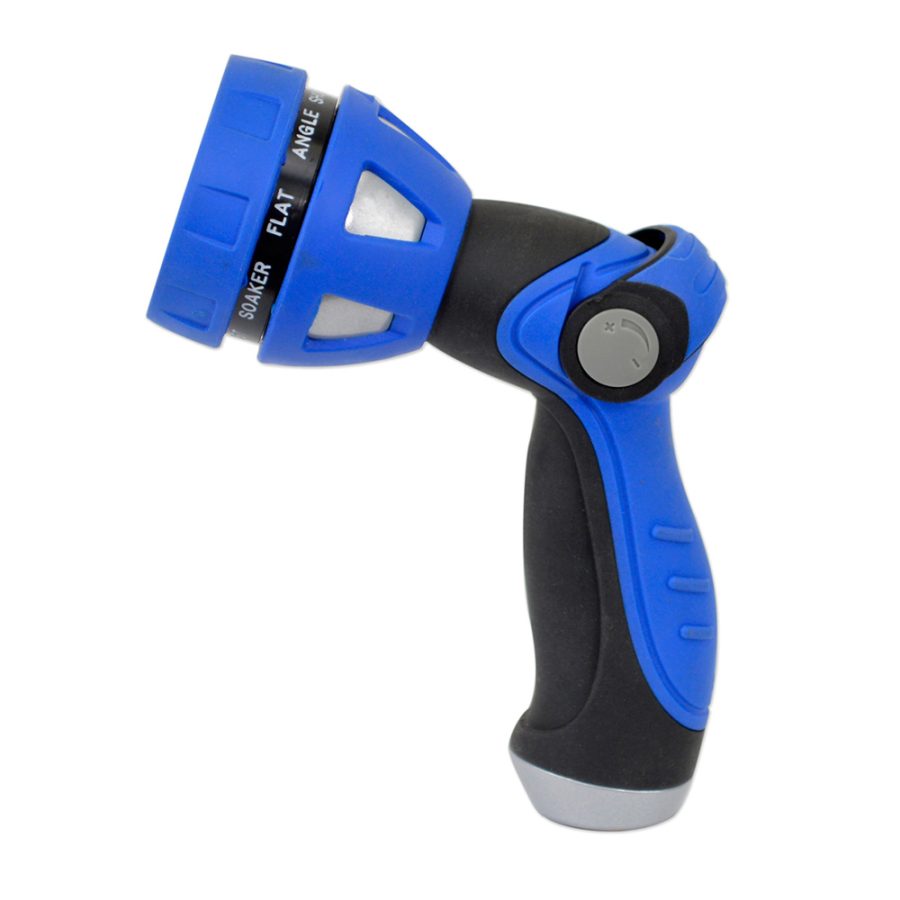 HOSECOIL WN815 THUMB LEVER NOZZLE W/METAL BODY & NINE PATTERN ADJUSTABLE SPRAY HEAD