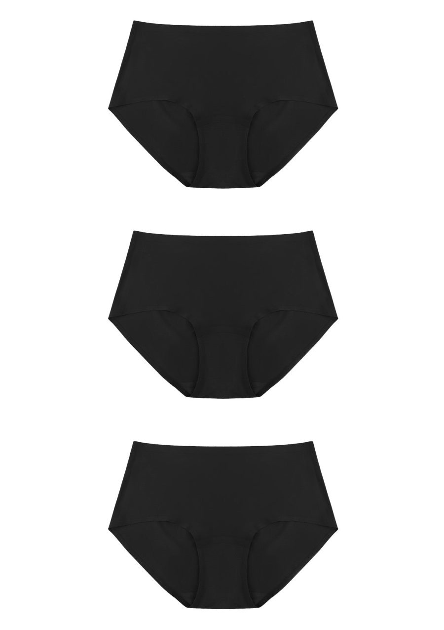 HSIA FlexiFit Soft Stretch Seamless Brief Underwear Bundle - 3 Packs/$15 / XS-L / 3*Black