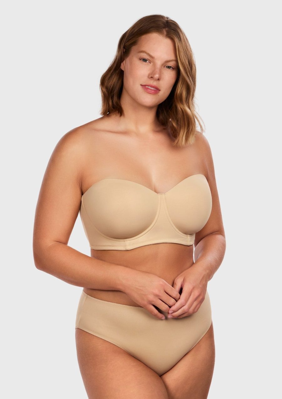 HSIA Margaret Molded Convertible Multiway Classic Strapless Bra - Natural Nude / 42 / C