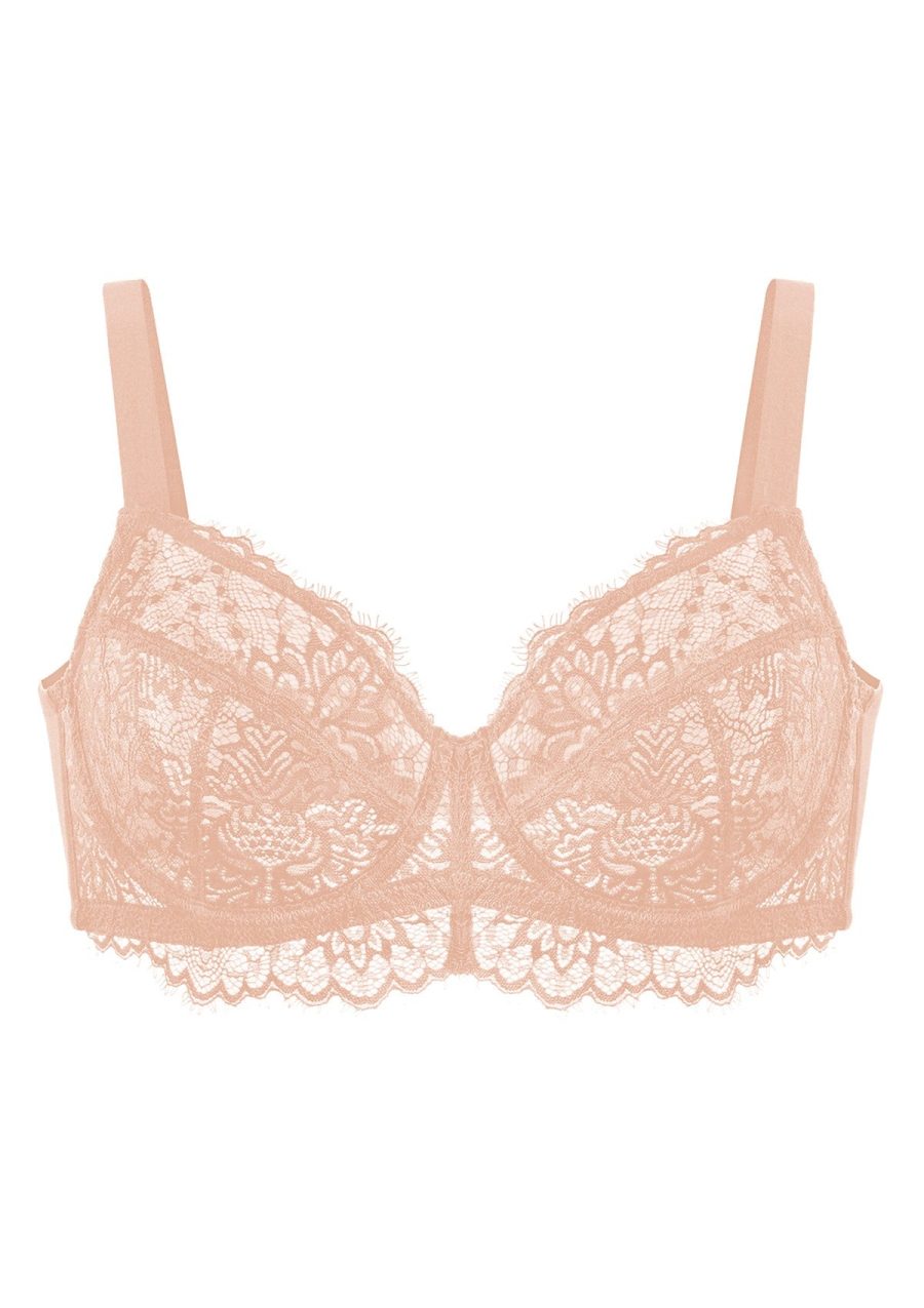 HSIA Red Sunflower Lace Underwire Bra - Rosy Blush / 34 / DD/E