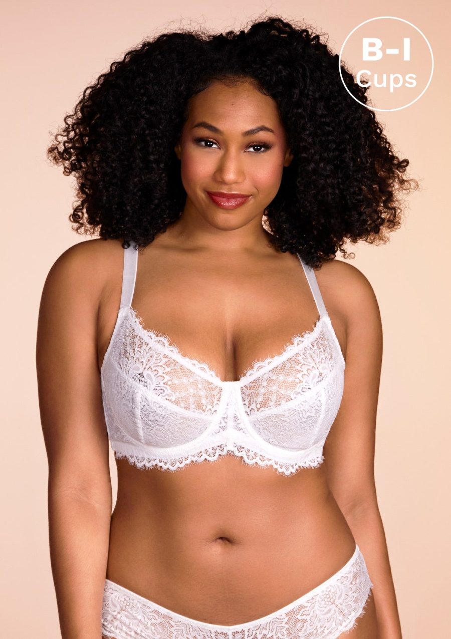 HSIA Sunflower Beautiful Bra: Full Figure Bra with Side Boob Support - White / 34 / D