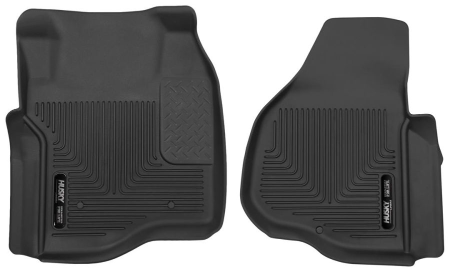 HUSKY LINERS 53301 X-ACT Contour | 2011 - 2016 Ford F - 250/F - 350 Crew Cab/SuperCab w/o Drivers Side Foot Rest Vehicle or Manual Transfer Case Shifter, Front Liners - Black, 2 pc.