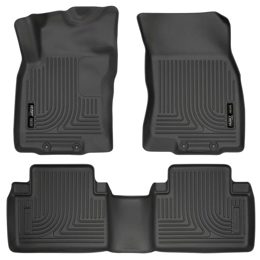 HUSKY LINERS 98671 Weatherbeater | Fits 2014 - 2020 Nissan Rogue w/ 3rd Row Rows, 2014 - 15 Nissan X - TRAIL, Front & 2nd Row Liners - Black, 3 pc.