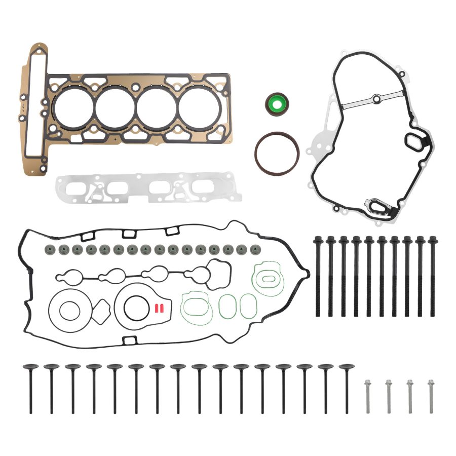 Head GasketIntake Exhaust ValvesBolts Set compatible for Chevy Equinox 2.4L 2010-2013