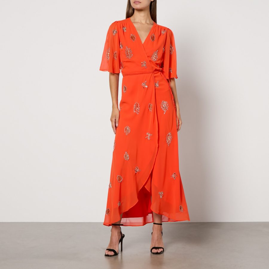 Hope & Ivy Alana Chiffon Maxi Dress - UK 6