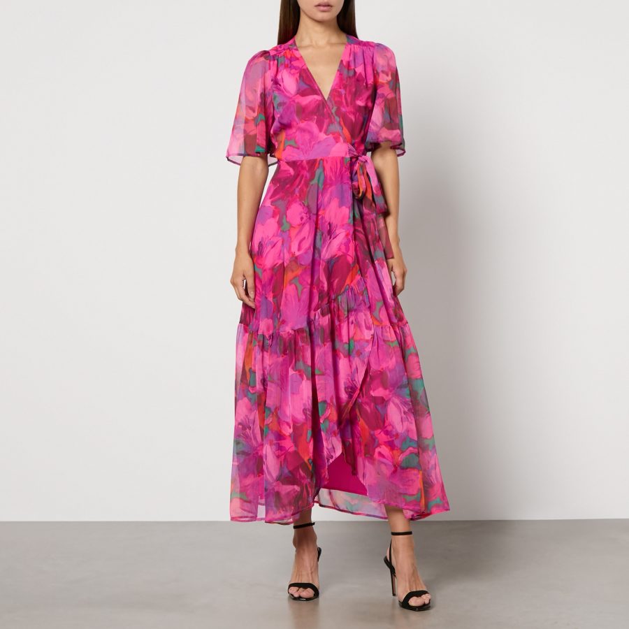 Hope & Ivy Corrin Floral-Print Chiffon Maxi Dress - UK 6