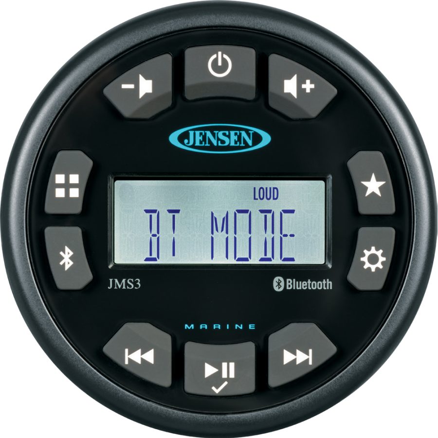 JENSEN JMS3RTL 3 INCH BLUETOOTH AM/FM/WB/USB WATERPROOF STEREO - BLACK