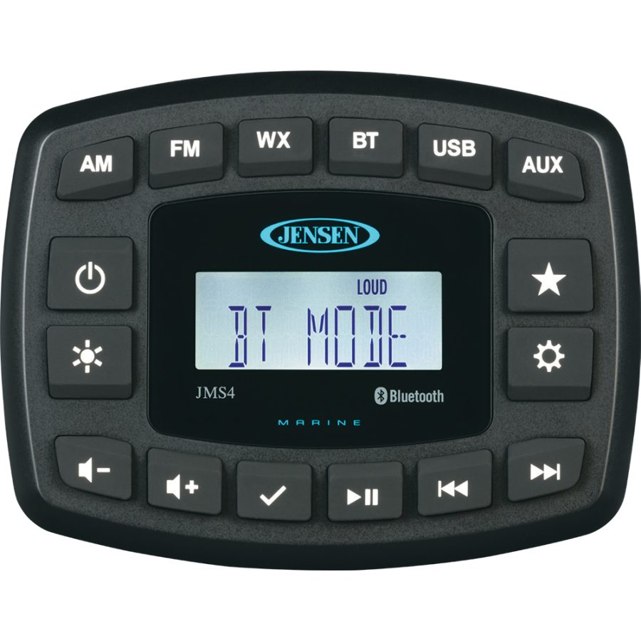 JENSEN JMS4RTL 4 INCH WATERPROOF BLUETOOTH AM/FM/WB/USB STEREO - BLACK