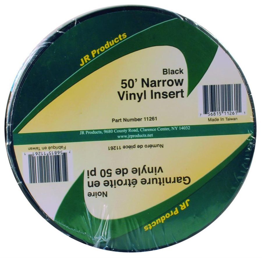 JR PRODUCTS 11261 Black 50 foot Narrow Vinyl Insert