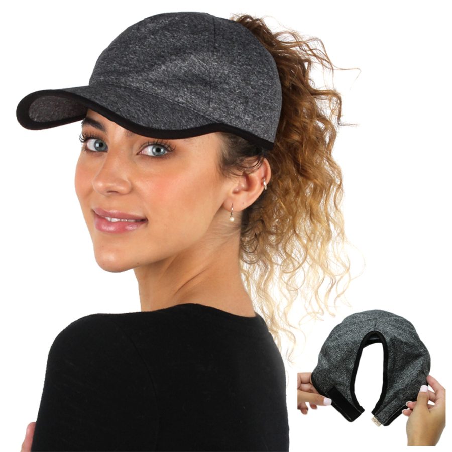 Jenny Heathered PonyFlo ® Baseball - Black/1SFM