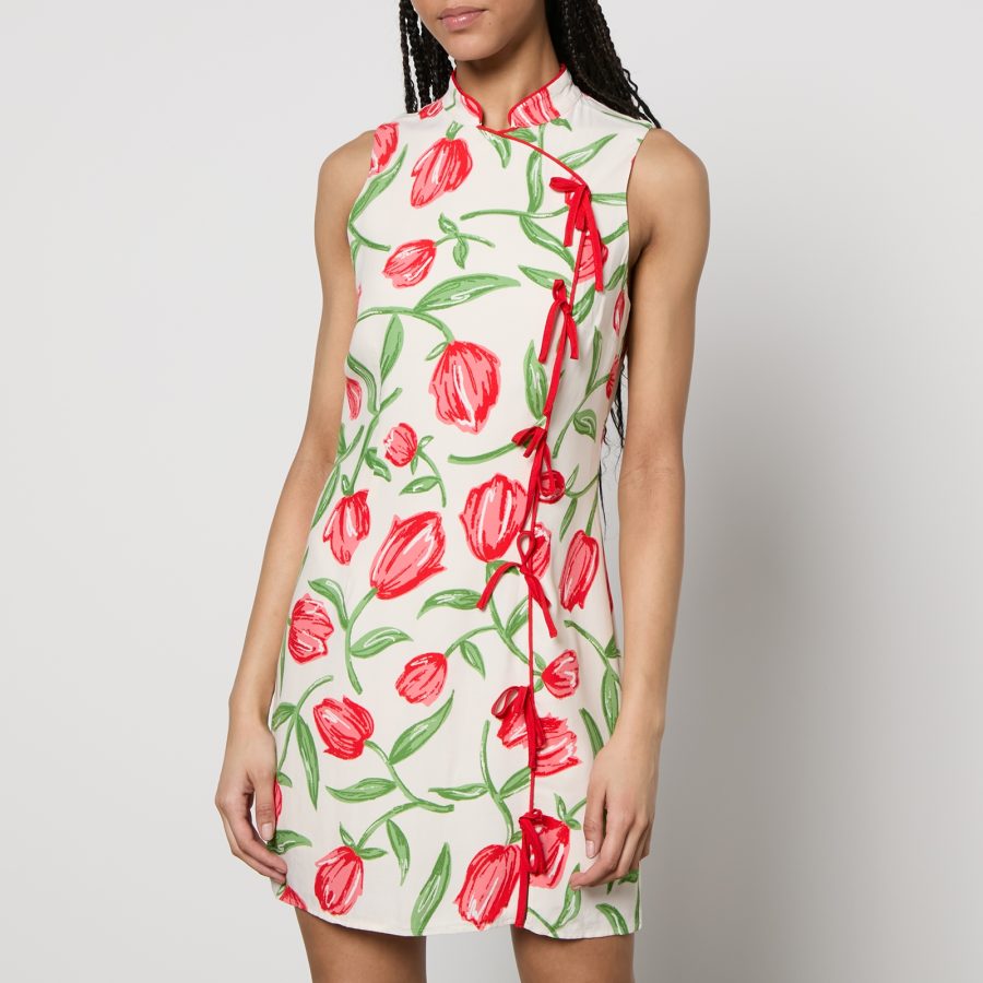 Kitri Aubrey Floral-Print Crepe Mini Dress - UK 16