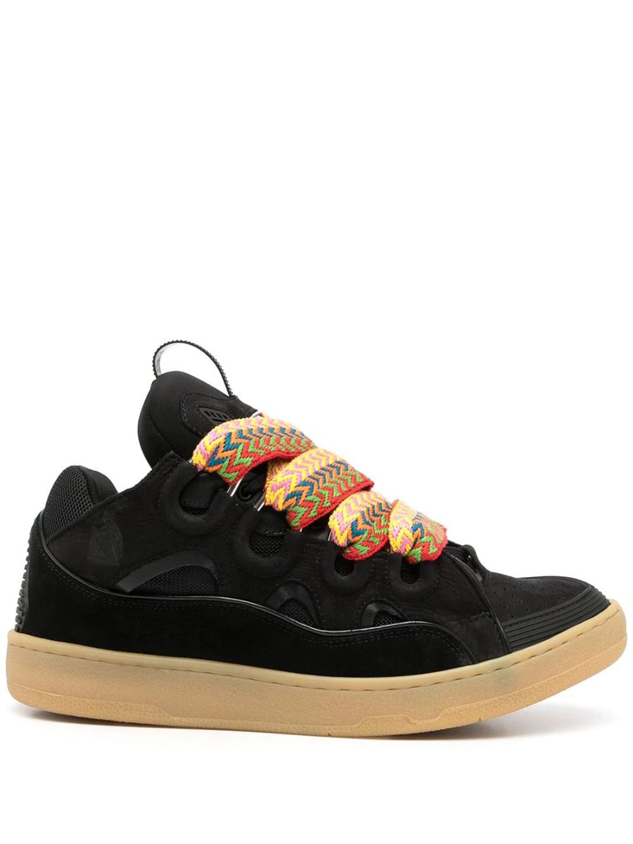 LANVIN Chunky Lace-up Sneakers Beige Black