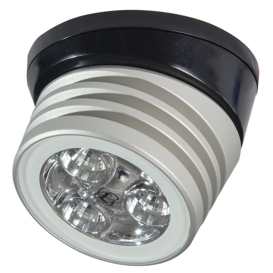 LUMITEC 101326 ZEPHYR LED SPREADER/DECK LIGHT -BRUSHED, BLACK BASE - WHITE NON-DIMMING