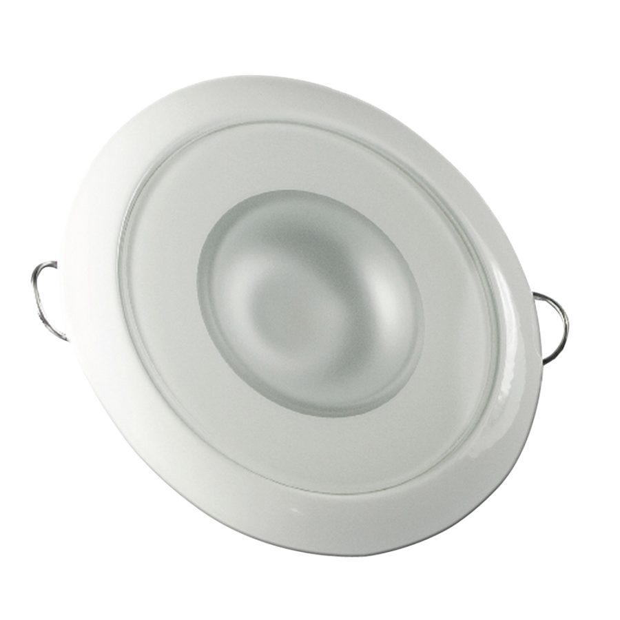 LUMITEC 113129 MIRAGE - FLUSH MOUNT DOWN LIGHT - GLASS FINISH/WHITE BEZEL - WARM WHITE DIMMING