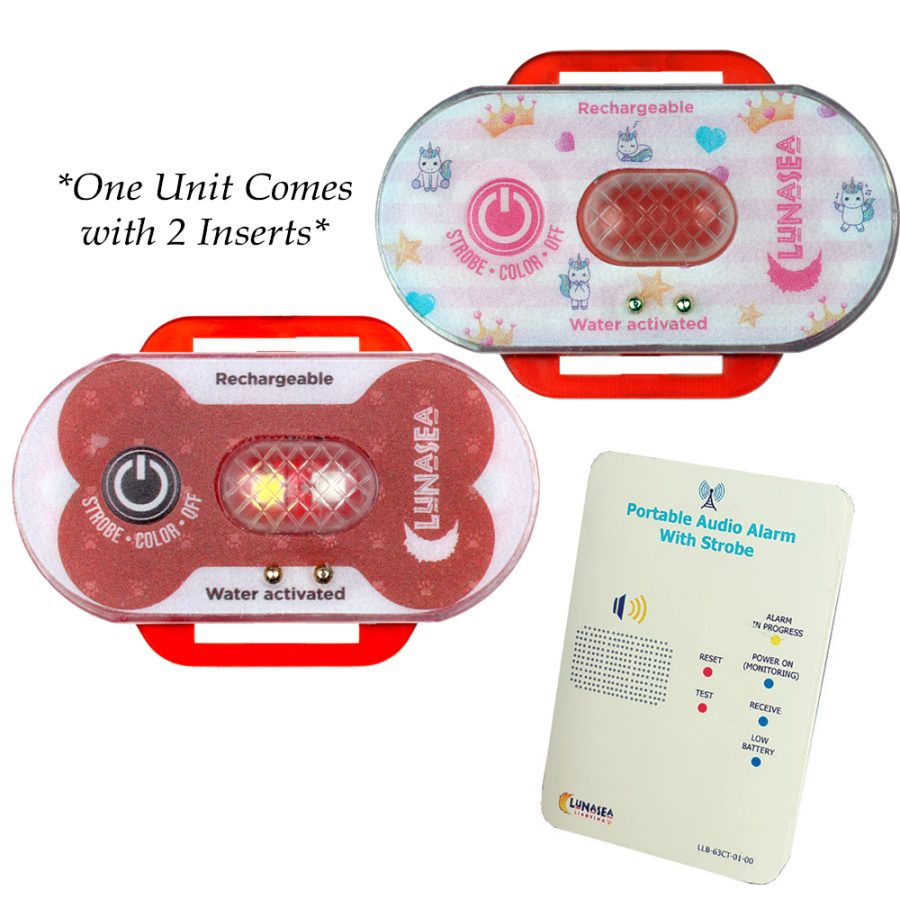 LUNASEA LLB-63RB-E0-K1 CHILD/PET SAFETY WATER ACTIVATED STROBE LIGHT W/RF TRANSMITTER - RED CASE