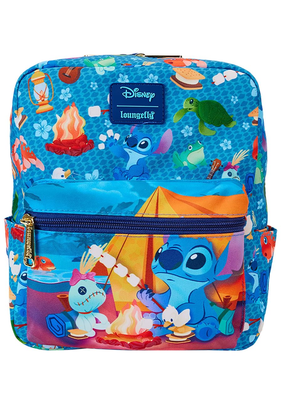 Loungefly Stitch Camping Cuties AOP Nylon Mini Backpack