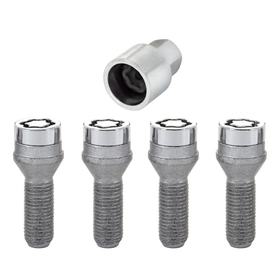 MCGARD 27181 Chrome Bolt Style Cone Seat Wheel Locks (M14 x 1.5) - Set of 4