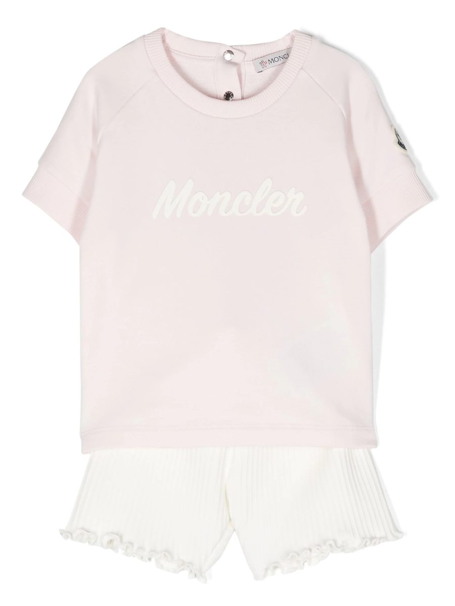 MONCLER BABY Girls Logo Printed Short Set Light Pink