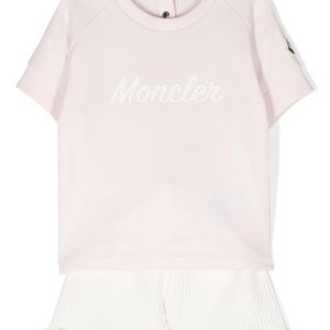 MONCLER BABY Girls Logo Printed Short Set Light Pink