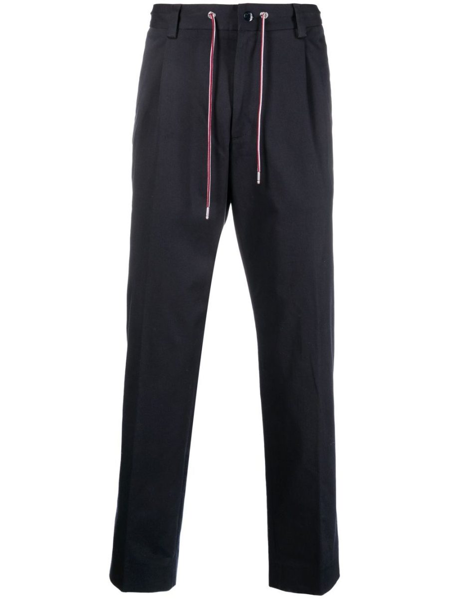 MONCLER Drawstring-waistband Tapered Trousers Blue