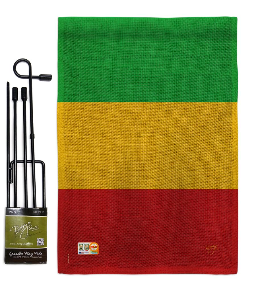 Mali Burlap - Impressions Decorative Metal Garden Pole Flag Set GS108312-DB