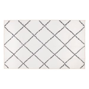 Medina Moroccan Diamond Ivory Washable Rug