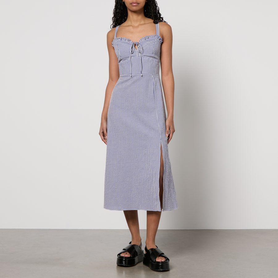 Nobody's Child Lucia Gingham Seersucker Midi Dress - UK 16