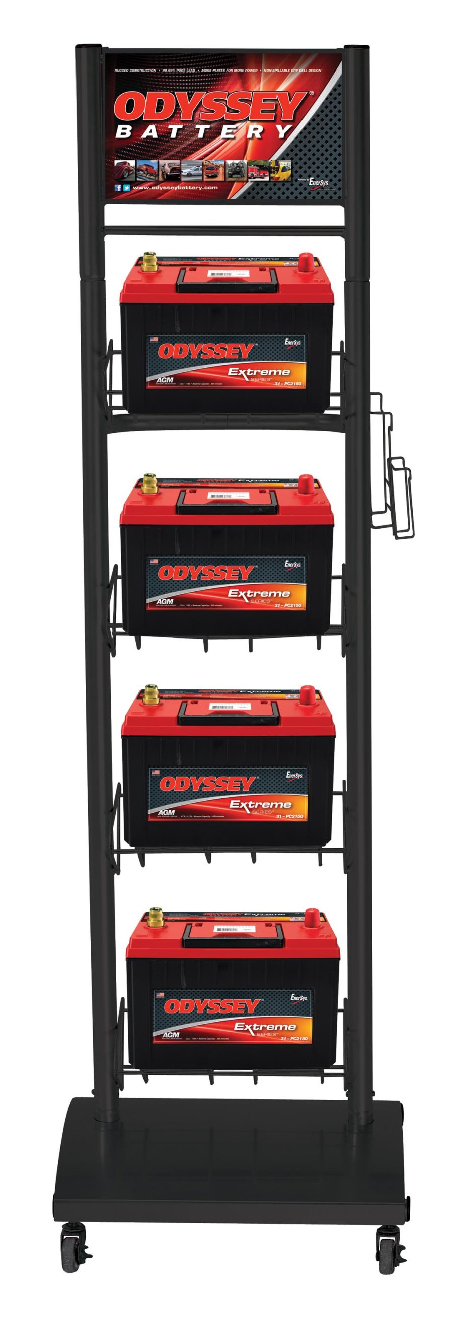 ODYSSEY ODY4RETAIL 4 TIER BATTERY RACK