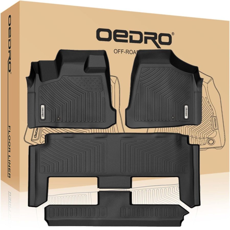OEDRO Floor Mats for 2008-2020 Dodge Grand Caravan/2008-2016 Chrysler Town & Country (Stow'n Go Only)
